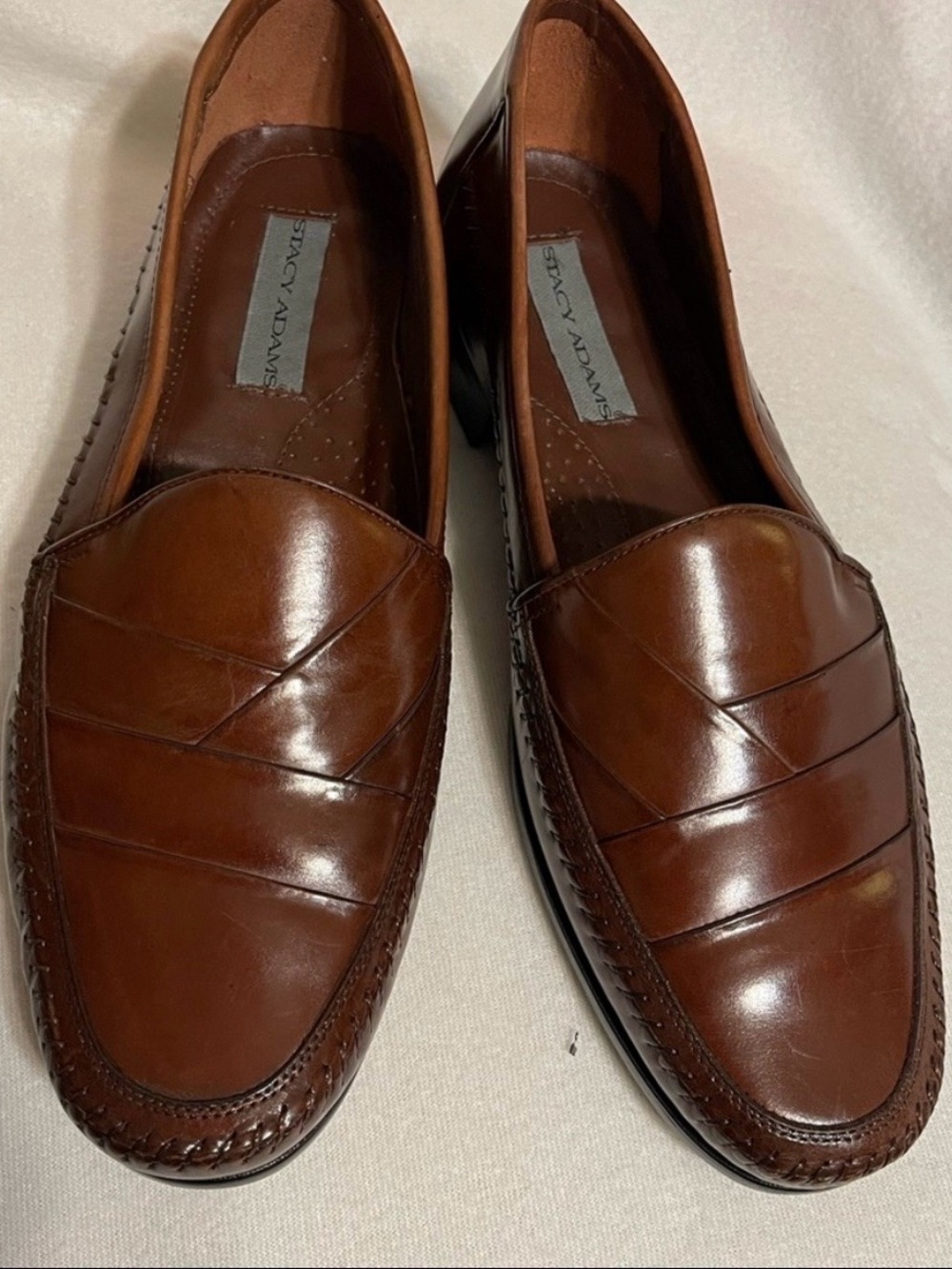 STACY ADAMS Brown Leather Penny Loafers Size 13